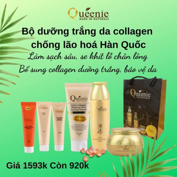 Hình ảnh bộ sản phẩm chăm sóc da chống lão hóa và làm sáng chứa Collagen