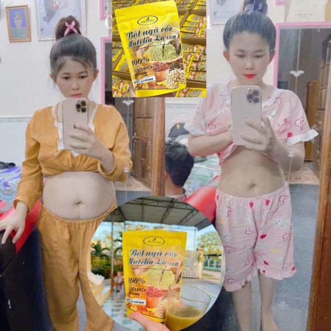 Hình ảnh minh họa hiệu quả giảm cân của Bột Ngũ Cốc Matcha Lá Sen