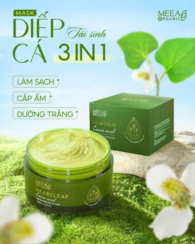 Hộp sản phẩm Mặt nạ diếp cá Meea Organic