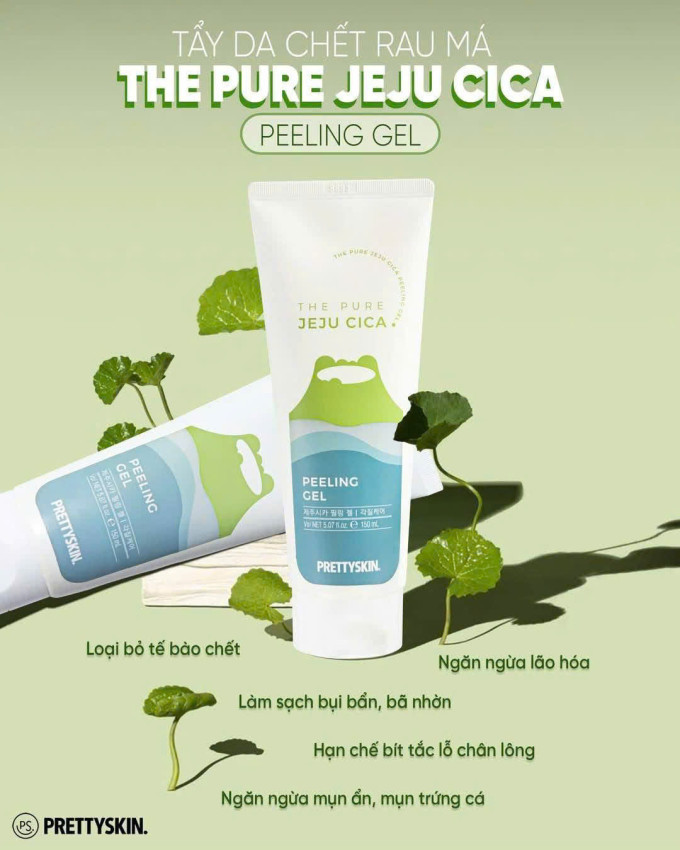 Kết cấu dạng gel của Pretty Skin Jeju Cica giúp tẩy tế bào chết nhẹ nhàng