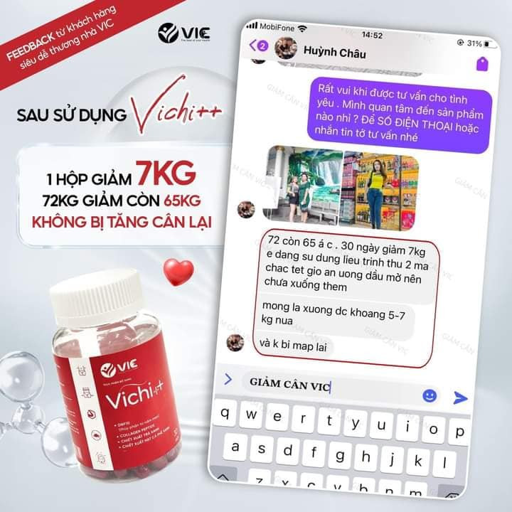 Người dùng Vichi giảm cân đạt kết quả bền vững