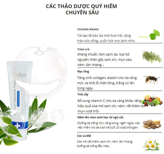 Sữa rửa mặt không chứa thành phần độc hại cho da