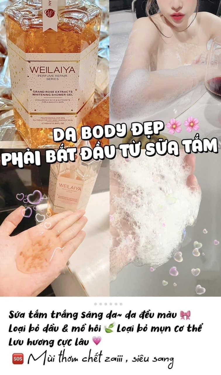 Sữa tắm Weilaiya hoa hồng sở hữu 3 tầng hương nước hoa quyến rũ
