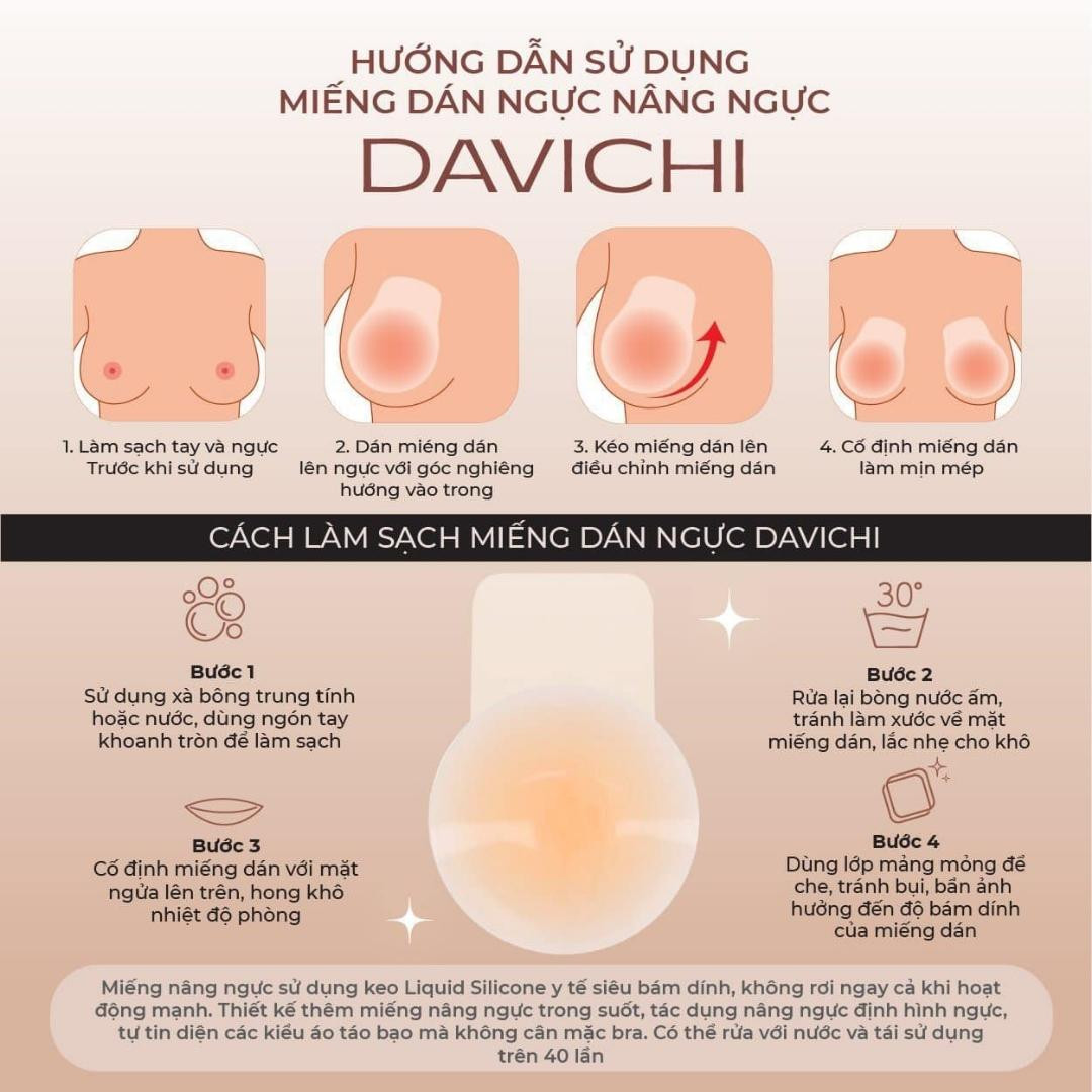 Hướng dẫn sử dụng miếng dán nâng ngực